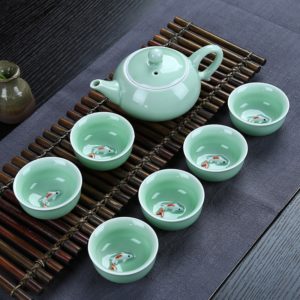 Service à thé en porcelaine carpe
