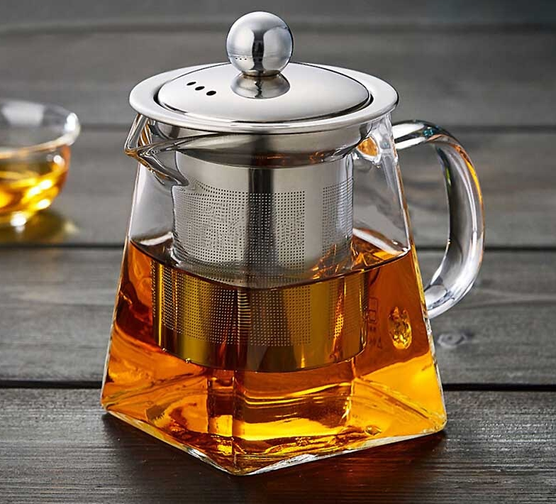 Théière en verre de haute qualité résistant à la chaleur, bouteille  pratique, tasse à thé à fleurs, théière en verre avec infuseur, feuille de  thé, tasse à café aux herbes - AliExpress
