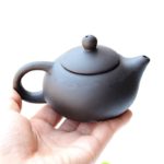Service à thé en argile fait à la main noir