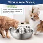 Fontaine à eau en acier inoxydable pour chiens et chats abreuvoir automatique Ultra-silencieux 2L fontaine à eau pour chat chiens fontaine à eau