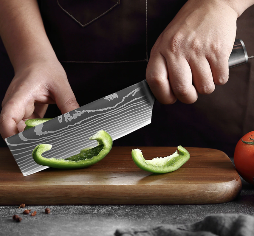 Couteau de cuisine couperet en acier inoxydable