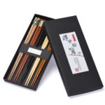 Ensemble de 5 paires de baguettes japonaises en bois naturel