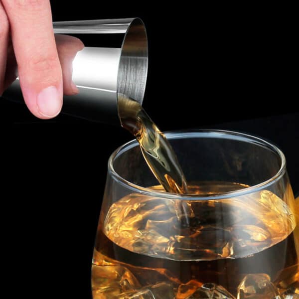 Double verre doseur pour cocktails en acier inoxydable