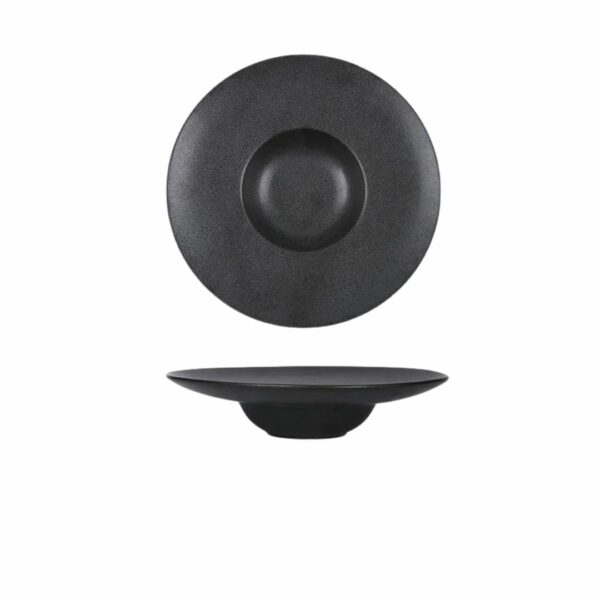 Assiette pâtes style japonais Noir sur fond blanc