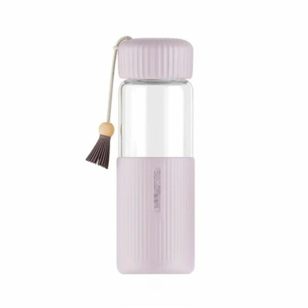 Gourde en Verre Moderne avec Pompon sur fond blanc